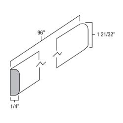 Designer Natural 96" x 1" Batten Moulding