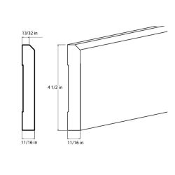 Designer Natural 96" x 4 1/2" Decorative Base Moulding