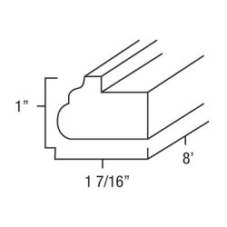 Designer Natural 96" x 1" Light Rail Moulding