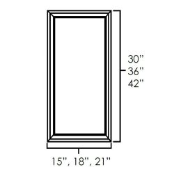 Designer Natural 15" x 42" Single Plain Glass Doors