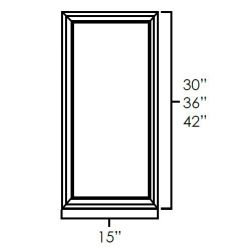 Designer Natural 36" Wall Diagonal Single Plain Glass Door