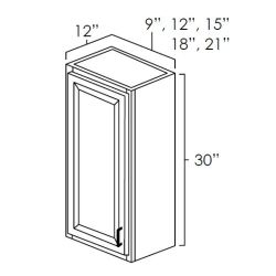Designer Natural 21" x 30" Single Door Wall Cabinet