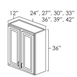 Designer Natural 36" x 36" Double Door Wall Cabinet