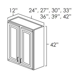 Designer Natural 39" x 42" Double Door Wall Cabinet