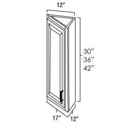Designer Natural 12" x 30" Wall Diagonal Corner Cabinet