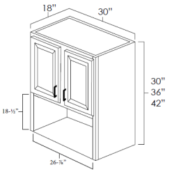 Designer Natural 30" x 30" Microwave Wall Cabinet