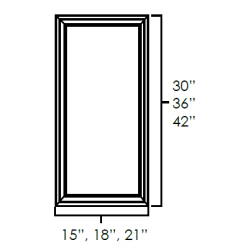 Designer Natural 24" x 36" Double Plain Glass Doors