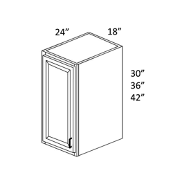 24" Deep Single Door Wall Cabinet: HS-W183024