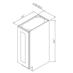 Designer Natural 18" x 54" Bottom Cabinet for Split Pantries