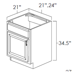 Designer Natural 27" x 21" Vanity Sink Base Cabinets