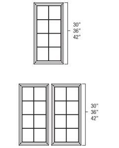 Midnight Black Shaker 21" Single Glass Doors